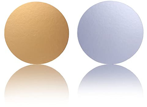 Miss Bakery's House® Cake Board - 2 mm - Ø 25 cm - Silber&Gold - 10 Stück - rund - Tortenunterlage beschichtet - glänzend - beidseitig verwendbar