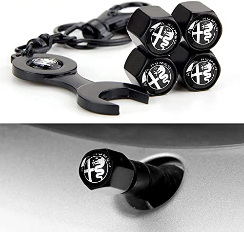 Tappi per valvole dei pneumatici in fibra di carbonio per auto accessori per Mito 147 156 156 159 166 Giulietta Giulia GT Stelvio Tonale (A)