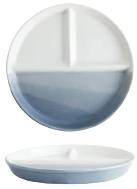 Fondue Plates 4 Piece Set Colorful Ceramics, Round 20.3cm/8inch