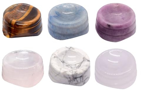 ZHU YU CHUN 6PCS Small And Exquisite Mini Crystal Base Gemstone Sphere Stands Egg Base Display Display Pedestals Sphere Holders Gemstone Spheres for Crystal Ball (6 colour)