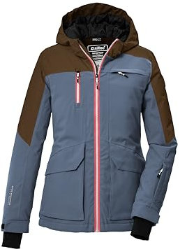 killtec Mädchen Skijacke/Funktionsjacke mit Kapuze und Schneefang KSW 340 GRLS SKI JCKT, jeansblau, 164, 42084-000