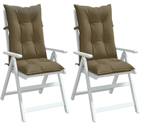 Xichuzi Hochlehner-Auflagen 2 STK. Melange Taupe 120x50x7 cm Stoff, Liegenauflage, Auflage Gartenliege, Sitzkissen Gartenmöbel, Bankauflage, Stuhlauflage Für Hochlehner, Sitzauflagen - 4002370