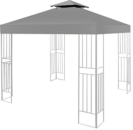 Housse de rechange pour tonnelle de jardin - 3 x 3 m - Gris - 160 g/m² - Étanche - 2 niveaux - Dessus de tente de rechange (haut uniquement)