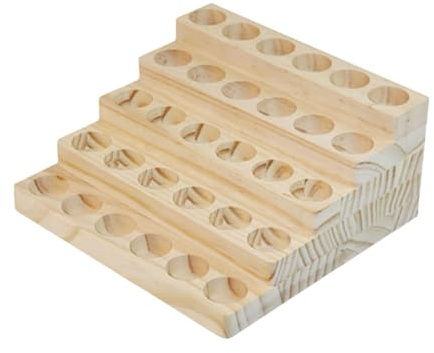 Espositore in legno per oli essenziali, 5 ripiani e 30 scomparti, compatto, organizer per smalti per unghie, per camera da letto e salone