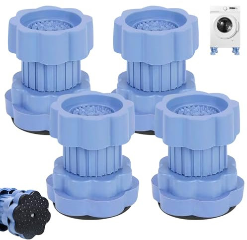 Lot de 4 pieds universels pour machine à laver - Réglage de la hauteur - Amortisseurs de vibrations - Amortisseurs de vibrations - Anti-vibrations - Pour sèche-linge