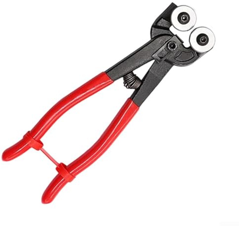 Pinze tagliapiastrelle con impugnatura ergonomica morbida e blocco di sicurezza per un taglio preciso di piastrelle, marmo e vetro con struttura in acciaio (pinza a doppia ruota)