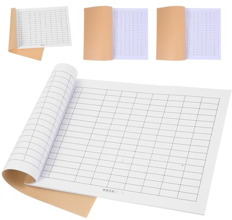 Gogogmee Livre de Registre D'inventaire Vierge 4 Pièces Cahiers à Grille Comptable pour Gestion des Stocks et Suivi Financier Format Vertical et Horizontal Double Face Carnet de