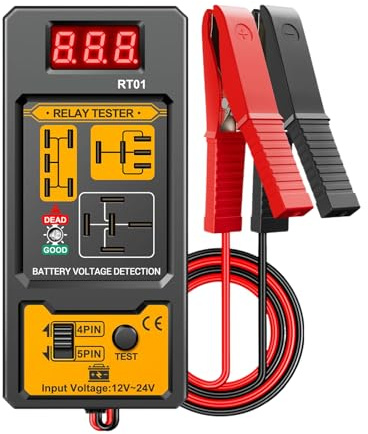 Kit di Test Relè per Auto - Rivelatore diagnostico di tensione con cavi a pinze,Tester di tensione 'accumulatore auto a 4 e 5 pin - per Fuoristrada, Pickup, Minivan, Moto