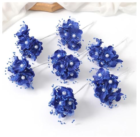 Stryklappar 12 stycken cm konstgjord chiffong blomma ros bukett för hem rum dekor gör-det-själv scrapbooking girlang krans bröllopsdekoration (färg 7)