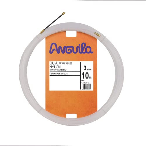 Anguila | Guía Pasacables | Terminales Fijos | Monofilamento | Nylon | Color Blanco | Diámetro 3mm | 10 metros