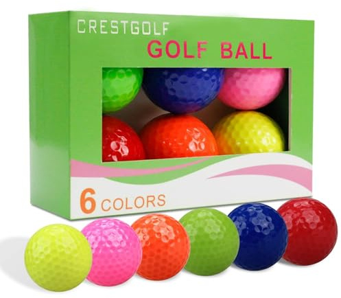 CRESTGOLF 42.6mm Golf Ball,6 Pack Colored Golf Ball,Golf Gifts for Men Driving Range