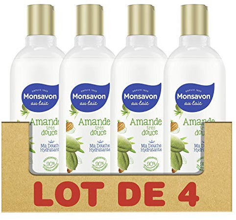 Monsavon Gel Douche Amande Très Douce (Lot de 4x300ml)