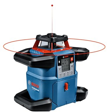 Bosch Professional 18V System Livella laser rotante GRL 600 CHV,1 batteria 18V, 4Ah + caricabatteria, Connect, portata 600 m,diametro, in valigetta