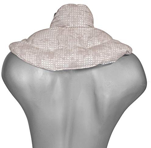 Coussin de nuque avec col montant - shabby chic gris-beige - Coussin aux grains d'épeautre - Coussin épaules et cou - Coussin chauffant - chaud ou froid