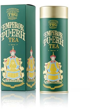 TWG Tea | Emperor Pu Erh, té negro de hoja suelta en lata de regalo de alta costura de 100 g