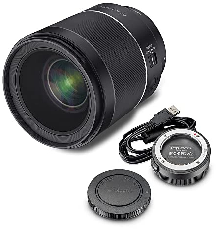 Samyang AF 35 mm F1,4 II FE för Sony E Samyang Lens Station – autofokus helformat och APS-C vidvinkelobjektiv, fast brännvidd, spegelfria Sony E-monteringskameror + dockningsstation för