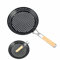Eidoct Poêle à barbecue pliable avec trous de 30,5 cm – Poêle à griller antiadhésive avec poignée pliable en bois – Batterie de cuisine de camping – Kabob – Poêle à griller pour barbecue en plein air
