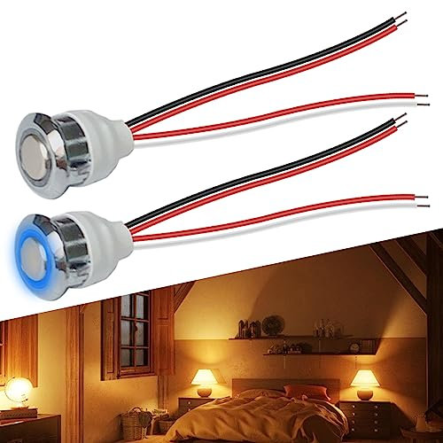 Nizirioo Variateur Tactile LED : 2 Pièces 5-24 V DC Interrupteur Tactile Variateur d'Intensité Variable en Continu pour Éclairage, Armoire