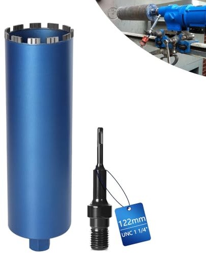 Diamantborrkrona dos sensor för kärnborrmaskiner inkl. 10 mm turbo, L 460 mm | Ø 122 mm | SDS-PLUS-adapter | 1 ¼ UNC | Våt-torr borrkrona kärnborr laserlödd för betong granit murverk