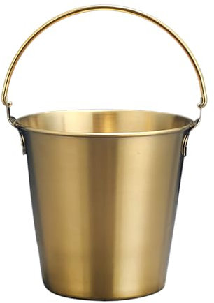 Edelstahl Eiskübel, Mini Metalleimer Trinkgeschirr Champagner Eimer mit Griff für Party Dekorationen in der Hausbar, 4,3 x 4,1 x 3,1 Zoll (Gold)