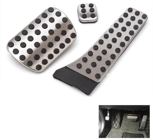 Wjelet Lot de capuchons de pédale en acier inoxydable pour Mercedes-Benz | Mercedes Lot de 3 pédales pour C W204 E W212 S W222 GLK X204 SLK R172 CLS W218 SL R231