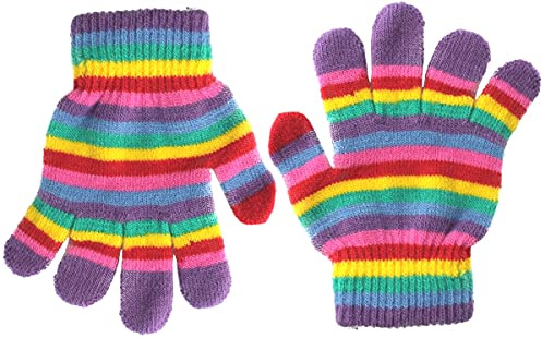 Magic Childrens Stretchy Gloves in Multi-Striped, size: One Size