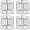 VGOL Lot de 4 Charnières de Support 51 X 46 Mm Plaquées Argent Autoportantes pour Boîtiers d'équipement DJ Mallettes de Transport Boîte à Outils Charnière de Boîtier en Fer Et Métal