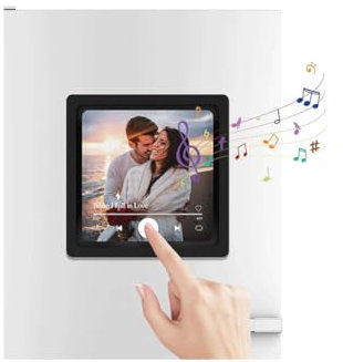 Custom Music Album Fridge Magnet,Personalized Music Refrigerator Magnet with Built-in Music Player & Photo,Customized Music Album Fridge Magnet,Unique Home Decor Gift for Couples Music Lovers ﻿