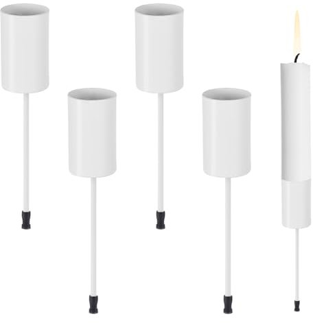 Pack of 4 Taper Candle Holders for Sticking, 2.5 x 11 cm Candle Plugs for Taper Candles, Advent Wreath Candle Holder with Spike, Candle Holder, Advent Wreath for Everyday Candles, Table Arrangement