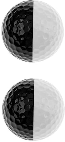 BESPORTBLE Palle da Golf da Allenamento 2 Pezzi Doppio Strato Bianco e Nero di Mira per Migliorare Controllo e Tecnica Putting