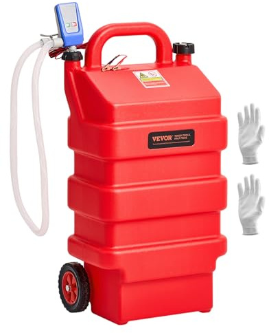 VEVOR Serbatoio di Carburante Portatile da 60,56 L Contenitore di Benzina, Pompa di Trasferimento del Carburante Elettrica 12 V CC 11,36 L/min Tubo di Mandata da 1,21 m per Diesel Benzina, Rosso