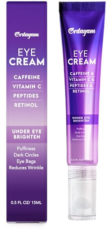Augencreme gegen Tränensäcke & Augenringe – Eye Cream mit Koffein, Vitamin C, Peptiden & Retinol – Anti-Falten Augenpflege – Under Eye Brightener – 15ml