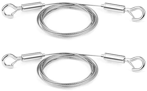 2-Pack Heavy Duty Picture Hanging Wire & Mirror Hanging Kit, Stainless Steel Hanging Cord for Photo Frame, Artworks, Wall Decor (2 Meters)