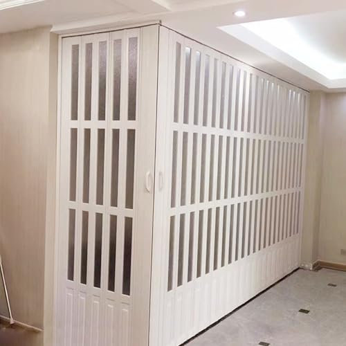 RENLXFI Porte De Douche D’Angle Cabine De Douche Accordéon Verticale, Porte Pliante d'angle en Acrylique Transparent, Séparateur De Pièce Rétractable À Double Porte pour Porte en L(90x90x235cm)