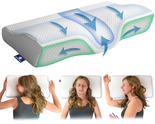 SIMPUREA® Orthopädisches Schlafkissen „Chinchilla“ – Ergonomisches Nackenstützkissen aus atmungsaktivem Memory-Schaum – Für Rücken-, Seiten- & Bauchschläfer – Pflegeleicht & kompakt