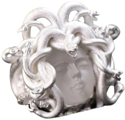 [RWAJZAX] Anillo gótico de serpiente reina griega para hombres y mujeres unisex antigua moneda accesorios para fiestas elegantes