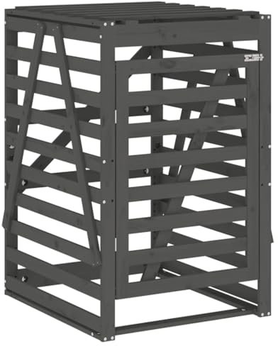 Vetnasa Abri pour Poubelle sur roulettes Gris Bois Massif de pin,Maison & Jardin,Produits ménagers,Accessoires pour conteneurs à déchets,Cache-conteneurs à déchets,Gris,23kg,825102