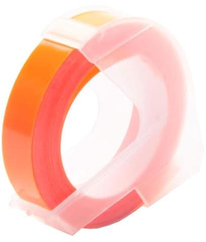 PrecisGear 3pk 3D Embossing Nastro da 9mm Etichetta in plastica fai-da-te compatibile con E-101 E-202 E-303 Maker per la marca per la parte 8K1927225B(1 PCS Flu.Orange)