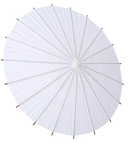 Duokon Vitt Papper Paraplypapper och Träparasoll 20cm 30cm 42cm för