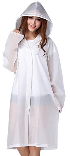 Bramble - Wiederverwendbarer Regenponcho für Erwachsene (Transparentes EVA) - Regenjacke, Regencape, Regenmantel für Camping, Wandern, Festivals, Fahrrad, Motorrad