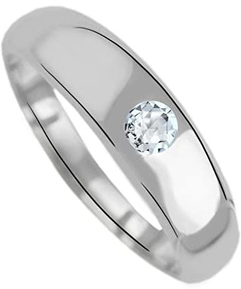 My Gold Anhänger Taufring (Ohne Kette) Echtes Weissgold 585 Gold (14 Karat) Zirkonia Ø 10mm Birthy A-01458-G411-CZC-whi