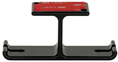 Dynavox Kopfhörerhalter Duo, Universal-Halterung für bis zu 2 Headsets aus Aluminium, Klebe- oder Schraubmontage für Tisch oder Regal, schwarz