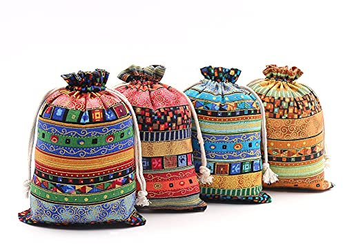 SumDirect 20Pcs Jutesäckchen Jutebeutel, Geschenksäckchen, Jute Sack, Baumwolle Säckchen mit Kordelzug, Kleine Stoffbeutel für Weihnachten Kindergeburtstag Hochzeit Party und Weihnachten (15x20cm)