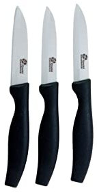 Pradel Excellence - Essenziali - Set di 3 coltelli da ufficio - Lame in ceramica - Presentate su carta - Taglio preciso e facile - Design elegante nero