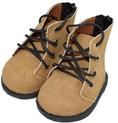 niannyyhouse Chaussures en cuir pour poupée - 40 cm - Longueur : 9,5 cm - Accessoires de poupée - Marron