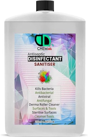 First Aid Antiseptic Disinfectant for Wounds, Cuts, Sanitises & Cleanses Surfaces, Kills 99.9% Bacteria & Germs, for Derma Roller, Protect Against Nail Fungus, 250ML POSTAL