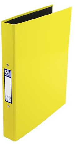 Oxford Premium A4 Ring Binder, Yellow Single Folder, 25mm Capacity, Laminated Paper on Board