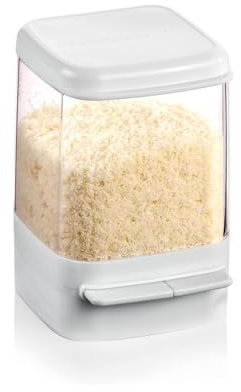 Avilia Contenitore Igienico per Frigorifero, Formaggiera da Tavola Spargiformaggio, Portaformaggio Ermetico in Plastica Robusta, 8x7x11 cm, 600 ml, Lavabile in Lavastoviglie – Dispenser Integrato