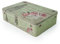 Aoneky Zinn Retro Aufbewahrungsbox mit Schloss, 30.4 x 22.8 x 8.2cm - Metalldose für Medikamente Postkarten Ordner
