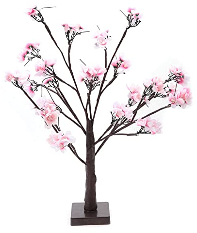 Cherry Blossom Bonsai Tree Light, Tabletop LED Decor Tree Light Desk Bonsai Lamp 24 LED Cherry Plant Shape Artificial Lamp Home Party Decor Lights Japanese Decor